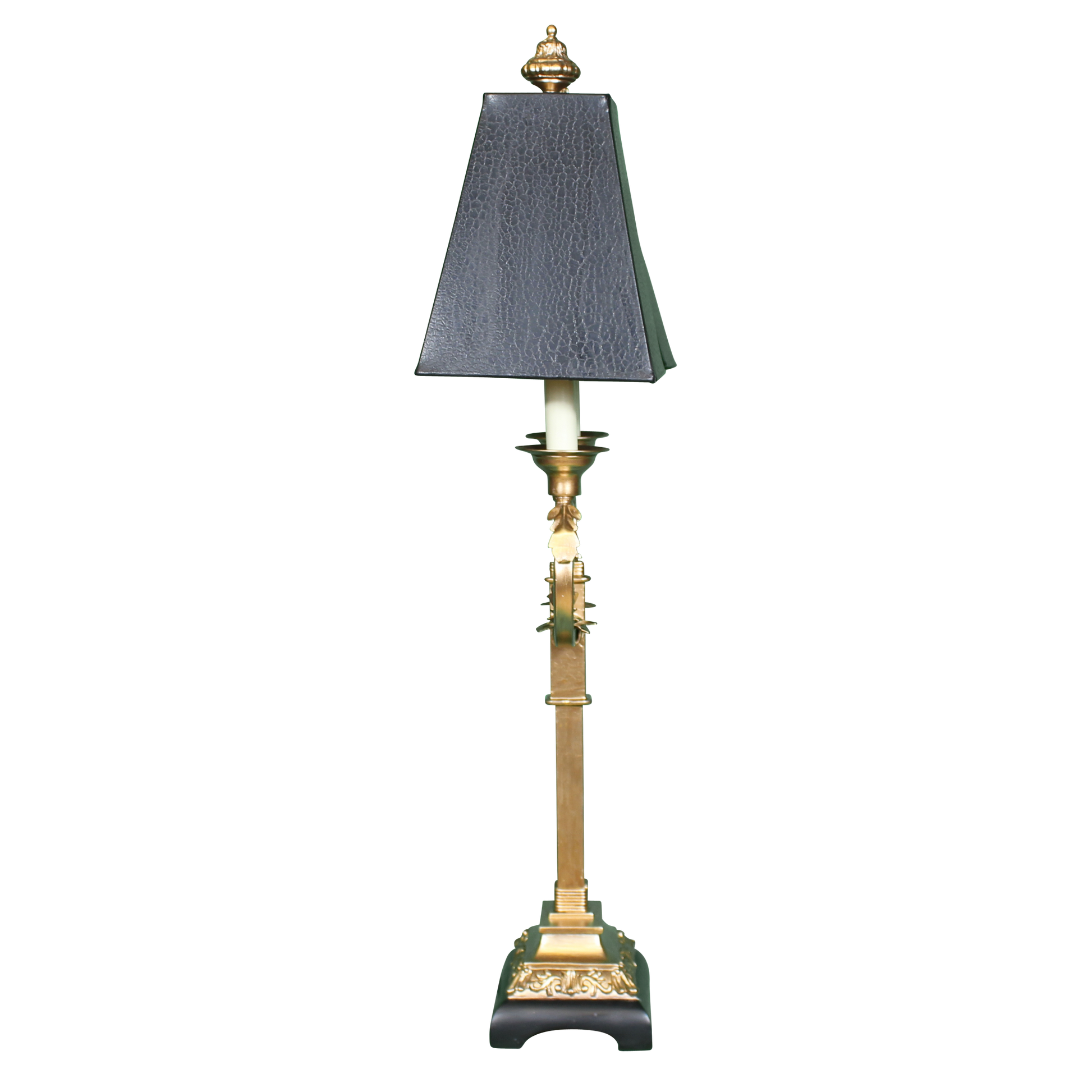Uttermost French Scrolled Black and Gold Acanthus Leaf Two Light Table Lamp